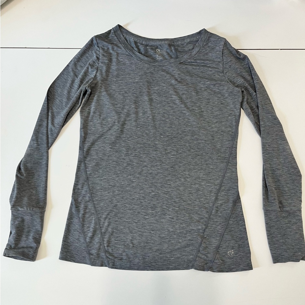 GAP Women's Heather Gray Long-Sleeve Crew Tee